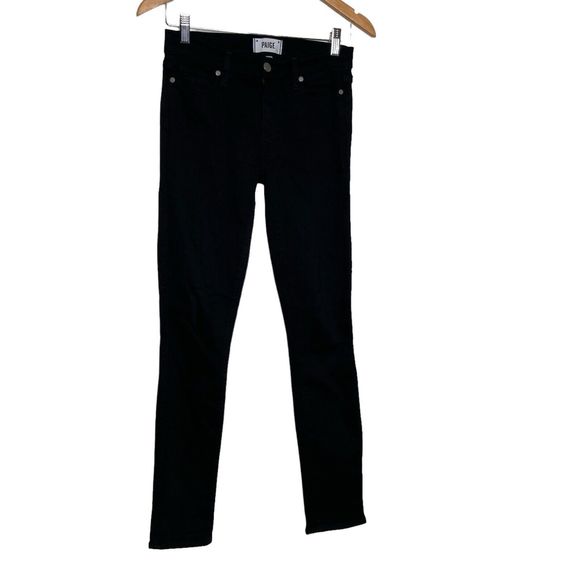 Paige Verdugo Ultra Skinny Mid Rise Black Stretchy Jeans Pants Womens Size 27x30 - Picture 1 of 12